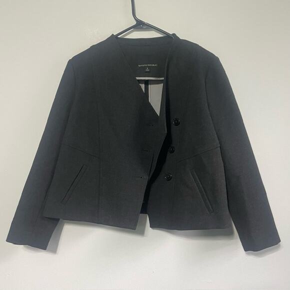 Banana Republic Cropped Blazer Grey Size 8 - Picture 4 of 6